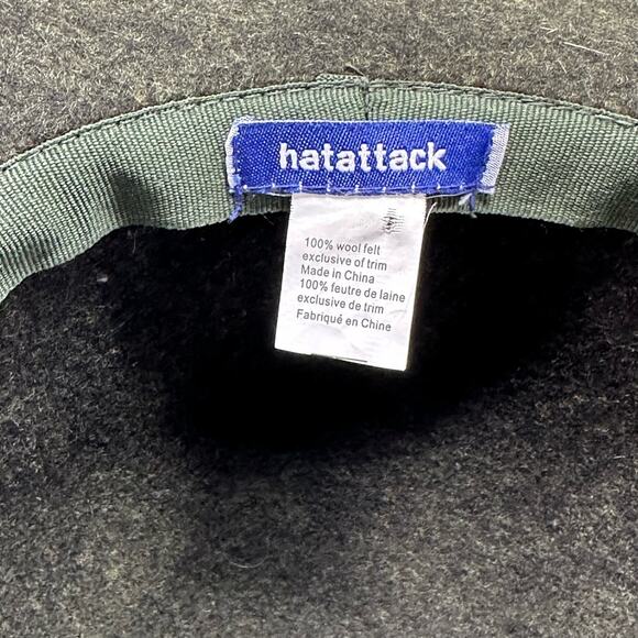 Anthropologie Hat Attack Forest Green Wool Felt Hat Leopard Detail main image 6